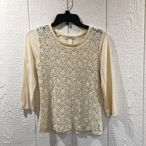 Forever 21 Lace top, elbow sleeve top
